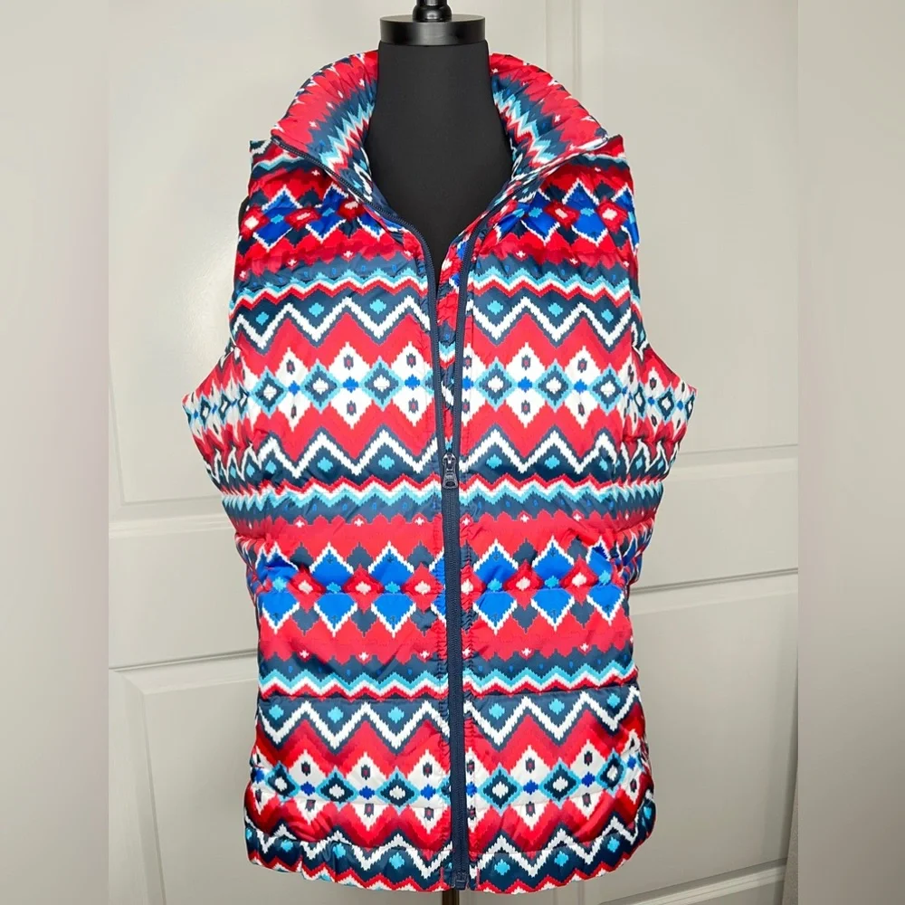 Land’s End Print Puffer Vest Size XL - Picture 1 of 8